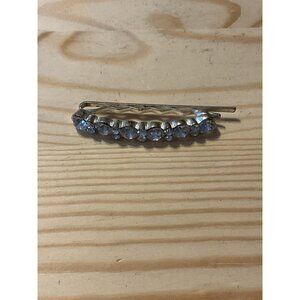 Crystal Rhinestone Hair Clip With Silver Tone Metal